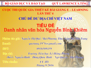Danh nhân văn hóa Nguyễn Bỉnh Khiêm