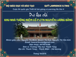 Khu nhà tưởng niệm Cố Phó chủ tịch nước Nguyễn Lương Bằng